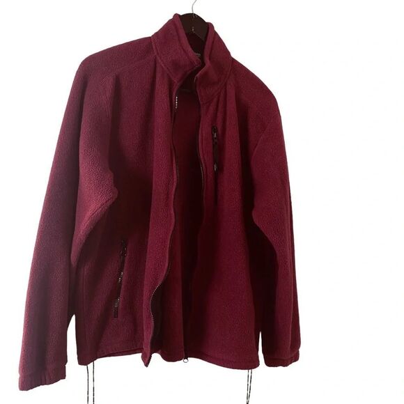 L.L. Bean Factory Store Men Maroon Red Fleece Jacket. Sz L - Picture 8 of 10
